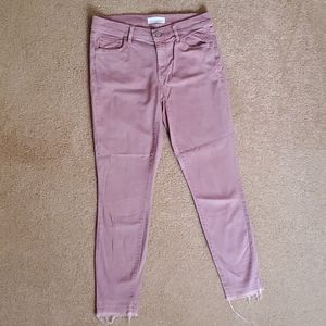 Orchid Color Loft Cropped Skinny Jeans